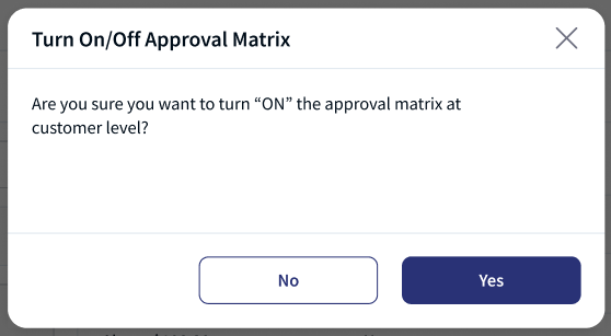 On/Off Approval Matrix